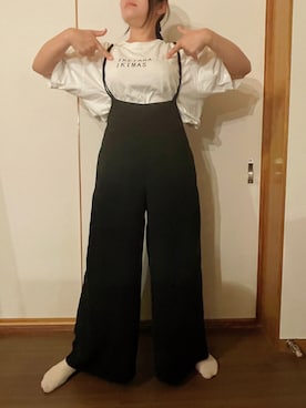 「白黒」｜「アイテム（サロペット/オーバーオール）」を使った、tsubasa harada    さん（レディース・151cm）の夏コーディネート