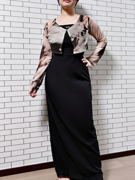 「Mavie..7（メヴィセットゥ）の【Mavie..7】《2SET》キャミワンピ+シアーワンピ（ワンピース、ブラック系）」を使った、tsubasa harada    さん（レディース・151cm）の夏コーディネート