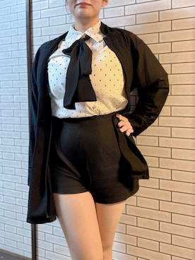 「INGNI（イング）のシアーボウタイブラウス（シャツ/ブラウス、ホワイト系）」を使った、tsubasa harada    さん（レディース・151cm）の春コーディネート