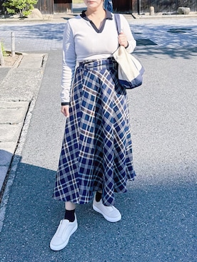 「スキッパーシャツ」｜tsubasa harada    さん（レディース・151cm）の秋コーディネート