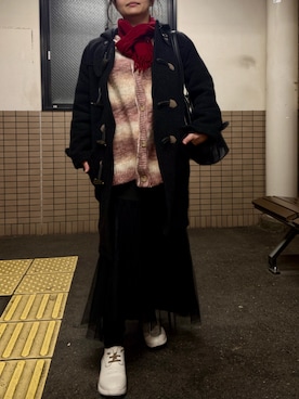 「アイテム（ダッフルコート）」を使った、tsubasa harada    さん（レディース・151cm）の冬コーディネート
