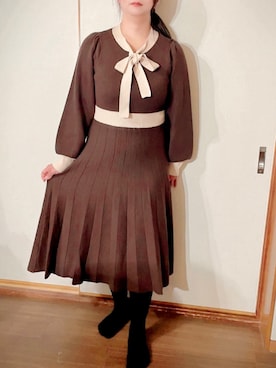 「ボウタイ」｜「アイテム（その他）」を使った、tsubasa harada    さん（レディース・151cm）の秋コーディネート