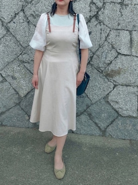 「アイテム（バレエシューズ、グリーン系）」を使った、tsubasa harada    さん（レディース・151cm）の春コーディネート