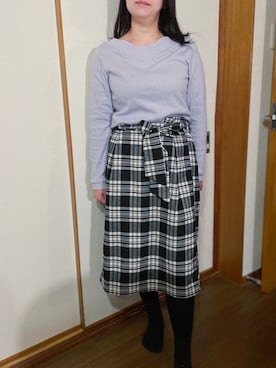 「EASEBLUE（イーズブルー）のアイテム（スカート）」を使った、tsubasa harada    さん（レディース・151cm）の春コーディネート
