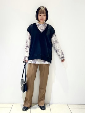 「PAGEBOY（ページボーイ）のチェーンスタッズショルダー（ショルダーバッグ）」を使った、juraさん（レディース・158cm）の秋コーディネート