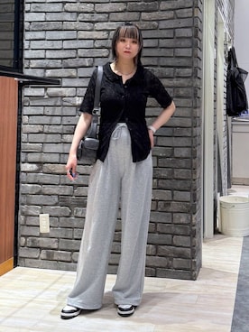 「春服みてみて」｜「アイテム（スウェットパンツ）」を使った、juraさん（レディース・158cm）の春コーディネート