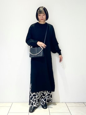 「PAGEBOY（ページボーイ）のチェーンスタッズショルダー（ショルダーバッグ）」を使った、juraさん（レディース・158cm）の秋コーディネート