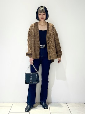 「PAGEBOY（ページボーイ）のチェーンスタッズショルダー（ショルダーバッグ）」を使った、juraさん（レディース・158cm）の秋コーディネート