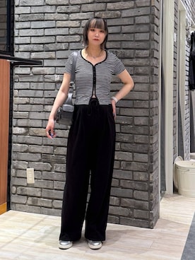 「春服みてみて」｜「アイテム（スウェットパンツ）」を使った、juraさん（レディース・158cm）の春コーディネート
