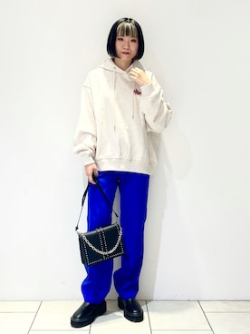 「PAGEBOY（ページボーイ）のチェーンスタッズショルダー（ショルダーバッグ）」を使った、juraさん（レディース・158cm）の秋コーディネート