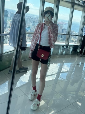 「アイテム（帽子）」を使った、ichikaさん（骨格ナチュラル・レディース・157cm）の夏コーディネート