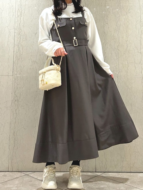 セール】2026春夏新作 フラップ付きジャンスカ（ジャンパースカート