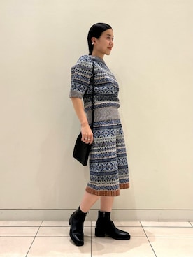 「アイテム（イヤーカフ）」を使った、松尾（matsuo）さん（レディース・154cm）の秋コーディネート