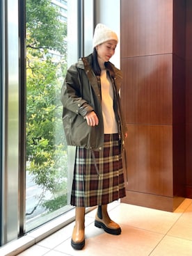 「WOOLRICH（ウールリッチ）のアイテム（その他アウター）」を使った、松尾（matsuo）さん（レディース・153cm）の秋コーディネート