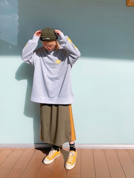 「AVIREX（アヴィレックス）のLINE CREW SOCKS/ ラインクルーソックス（ソックス/靴下）」を使った、タロウさん（レディース・161cm）の秋コーディネート