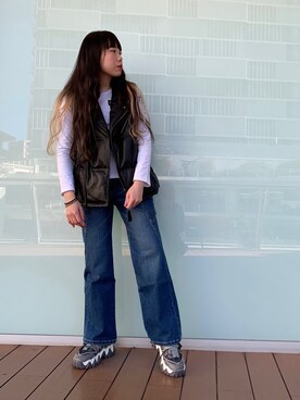 「AVIREX（アヴィレックス）のアイテム（ダウンジャケット/コート）」を使った、タロウさん（レディース・161cm）の秋コーディネート