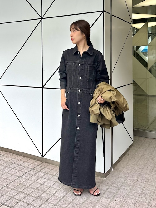 ピウムデニムワンピース プリーツベルトデニムミニワンピース – pium