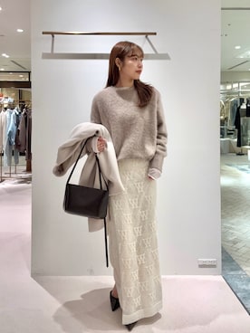 「アイテム（ノーカラーコート）」を使った、wg_togashiさん（レディース・157cm）の冬コーディネート