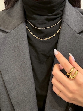 「CENE」｜「アイテム（アクセサリー）」を使った、CENE STOREさん（レディース・157cm）の冬コーディネート