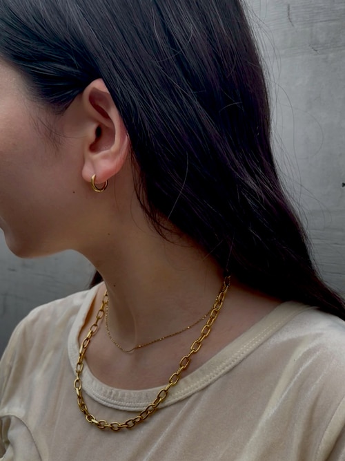 ［GUMZZI］チェーンネックレスう風ノースリーブトップスto24703 CENE】セネ/リーフスライドチェーンネックレス（ネックレス
