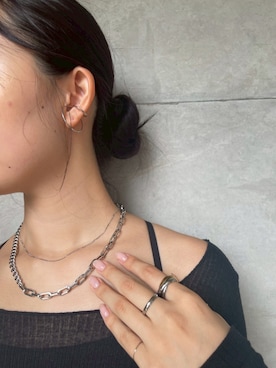 「アイテム（イヤーカフ）」を使った、CENE STOREさん（レディース・157cm）の秋コーディネート