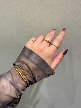 「CENE（セネ）のアイテム（リング）」を使った、CENE STOREさん（レディース・157cm）の春コーディネート