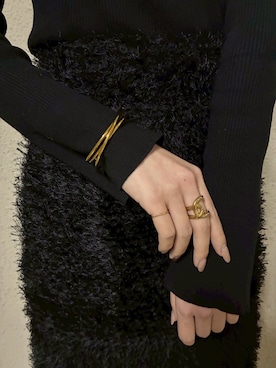 「CENE（セネ）の【CENE】セネ/ビッククロスリング（リング）」を使った、CENE STOREさん（レディース・157cm）の冬コーディネート