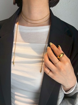 「CENE（セネ）のアイテム（リング）」を使った、CENE STOREさん（レディース・157cm）の春コーディネート