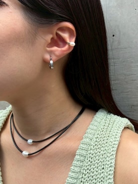 「CENE（セネ）のアイテム（ピアス（両耳用））」を使った、CENE STOREさん（レディース・157cm）の夏コーディネート