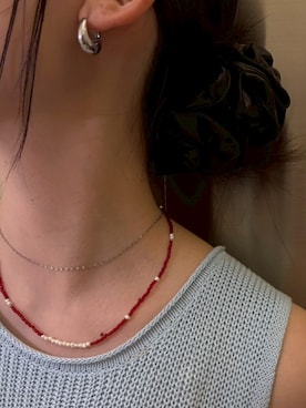 「CENE（セネ）のアイテム（ピアス（両耳用））」を使った、CENE STOREさん（レディース・157cm）の夏コーディネート