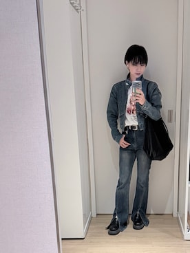 「adidas Originals（アディダスオリジナルス）のアイテム（デニムジャケット、ブルー系）」を使った、Hsuanさん（レディース・160cm）の春コーディネート