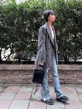 「LOEWE（ロエベ）のアイテム」を使った、Hsuanさん（レディース・160cm）の春コーディネート