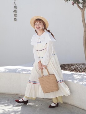 「BEAMS（ビームス）のアイテム（ワンピース/ドレス）」を使った、Mirukuさん（レディース・160cm）の夏コーディネート