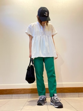 「NEW BALANCE（ニューバランス）のML574（スニーカー）」を使った、aiaiさん（レディース・153cm）の夏コーディネート