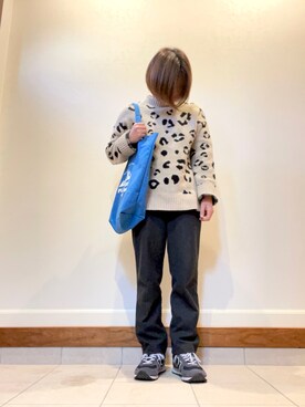 「NEW BALANCE（ニューバランス）のML574（スニーカー）」を使った、aiaiさん（レディース・153cm）の冬コーディネート