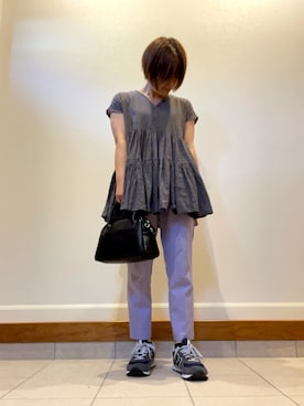 「NEW BALANCE（ニューバランス）のML574（スニーカー）」を使った、aiaiさん（レディース・153cm）の秋コーディネート