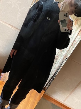 「ネイビーコーデ」｜「アイテム（ピーコート）」を使った、u c h Iさん（レディース・162cm）の冬コーディネート