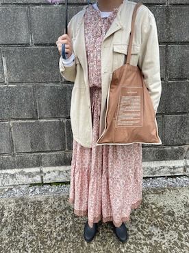 「flower」｜「アイテム（ノーカラージャケット）」を使った、yukinoさん（レディース・160cm）の春コーディネート