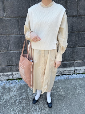 「ごきげんウィーク」｜「アイテム（シャツワンピース）」を使った、yukinoさん（レディース・160cm）の春コーディネート