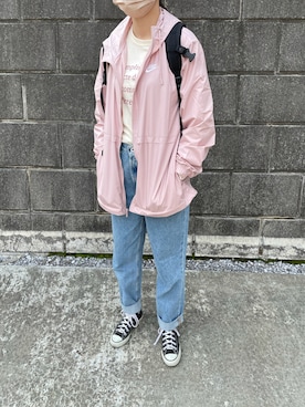 「アイテム（その他アウター、ピンク系）」を使った、yukinoさん（レディース・160cm）の春コーディネート