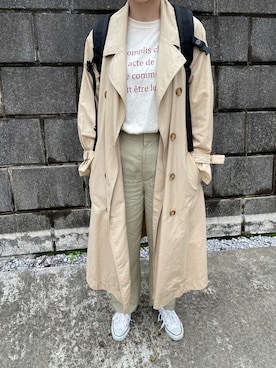 「ごきげんウィーク」｜「アイテム（トレンチコート）」を使った、yukinoさん（レディース・160cm）の春コーディネート