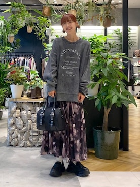 「JEANASIS（ジーナシス）のアイテム（ボストンバッグ）」を使った、mamiさん（レディース・164cm）の秋コーディネート