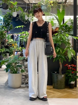 「JEANASIS（ジーナシス）のアイテム（スウェットパンツ）」を使った、mami222さん（レディース・164cm）の夏コーディネート