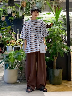 「アイテム（スマホグッズ、ブラック系）」を使った、mami222さん（レディース・164cm）の夏コーディネート