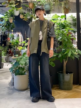 「アイテム（MA-1）」を使った、mami222さん（レディース・164cm）の夏コーディネート