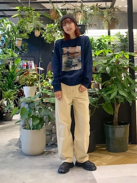 「アイテム（ニットキャップ/ビーニー）」を使った、mamiさん（レディース・164cm・30代）の秋コーディネート