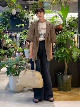 「JEANASIS（ジーナシス）のアイテム（ジャケット/アウター）」を使った、mami222さん（レディース・164cm）の夏コーディネート