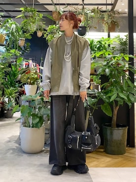 「アイテム（MA-1）」を使った、mamiさん（レディース・164cm）の秋コーディネート