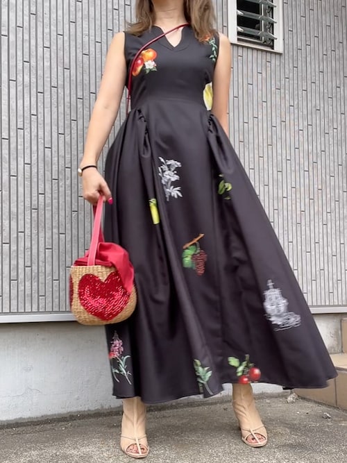 ワンピース AMERI ELEANOR LINEN LIKE DRESS Mサイズ】ELEANOR LINEN LIKE DRESS Ameri VINTAGE（アメリ
