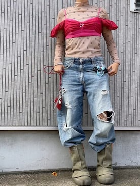 「AMERI」｜「アイテム（パンツ）」を使った、Yukiさん（レディース・161cm）の秋コーディネート